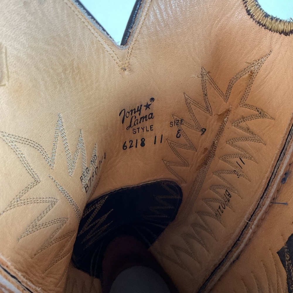 Vintage Tony Lama Caribou Buckaroo Boots | Exotic | Gold Label | Cowboy | 11 E - Picture 4 of 16